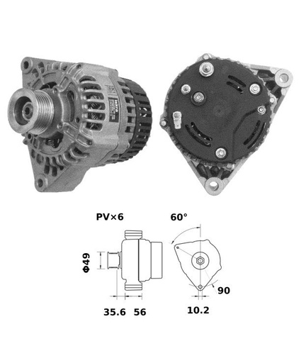 [ISKRIA1004] Alternator Mahle MG594  14V - 90 A