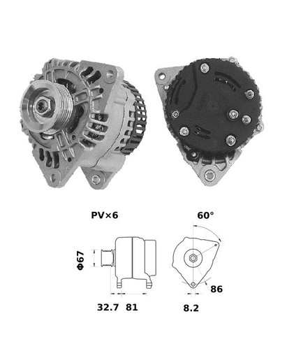 [ISKRIA1018] Alternateur Mahle MG15  14V - 100 A