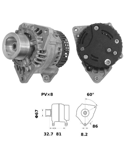 [ISKRIA1020] Alternator Mahle MG404  14V - 120 A