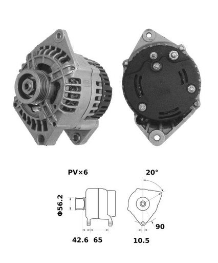 [ISKRIA1021] Alternateur Mahle MG490  14V - 80 A