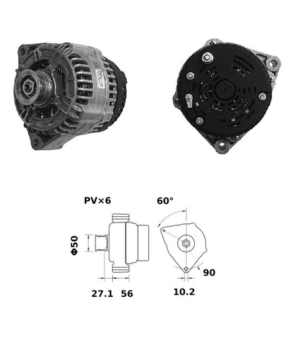 [ISKRIA1044] Alternator Mahle MG570  14V - 150 A