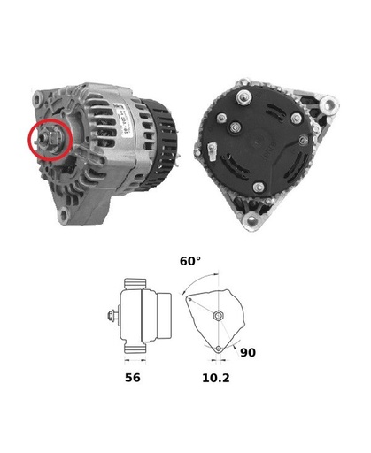 [ISKRIA1057] Alternator Mahle MG3  14V - 150 A