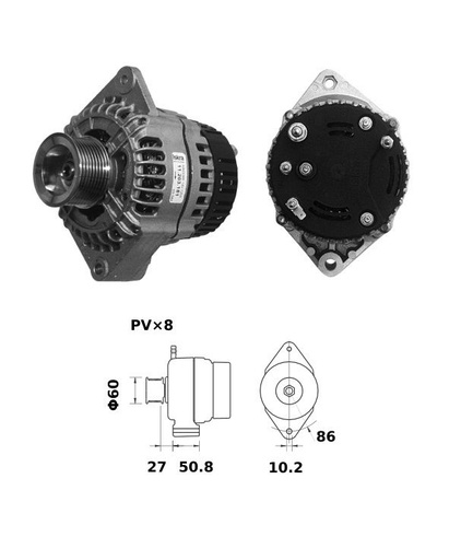 [ISKRIA1073] Alternator Mahle MG327  14V - 120 A