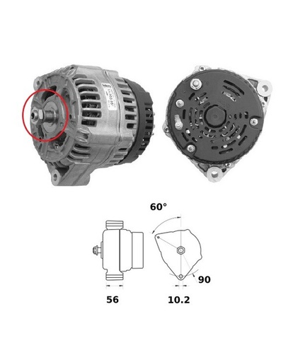 [ISKRIA1117] Alternator Mahle MG52  14V - 150 A