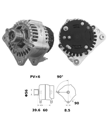[ISKRIA1166] Alternateur Mahle MG542  28V - 50 A