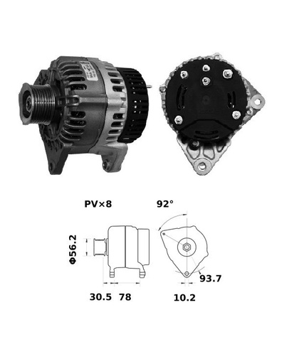 [ISKRIA1212] Alternateur Mahle MG74  14V - 95 A