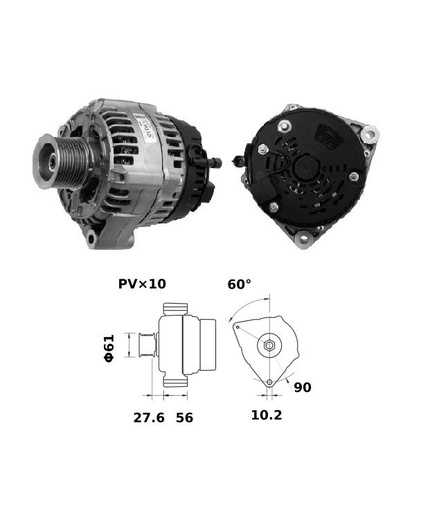 [ISKRIA1301] Alternator Mahle MG35  14V - 200 A
