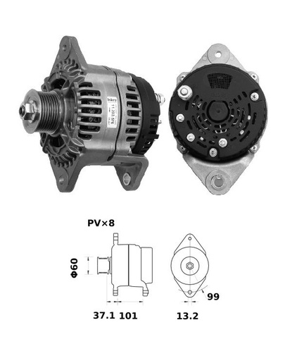 [ISKRIA1357] Alternator Mahle MG225  14V - 200 A
