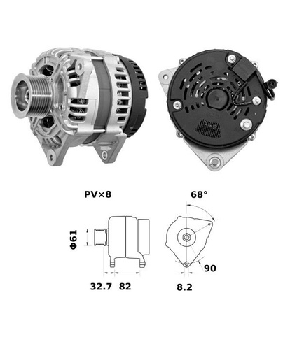 [ISKRIA1378] Alternateur Mahle MG480  14V - 150 A