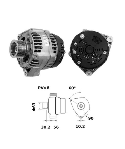 [ISKRIA1412] Alternateur Mahle MG36  14V - 150 A