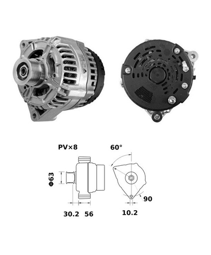 [ISKRIA1494] Alternator Mahle MG122  14V - 150 A