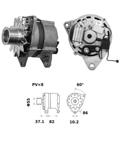 [ISKRIA1503] Alternator Mahle MG485  14V - 100 A