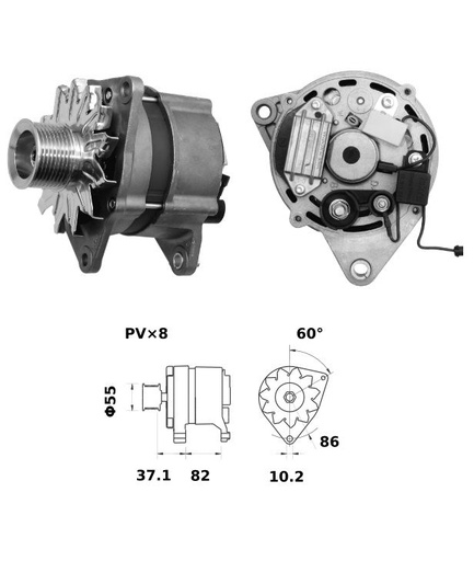 [ISKRIA1504] Alternator Mahle MG223  14V - 120 A