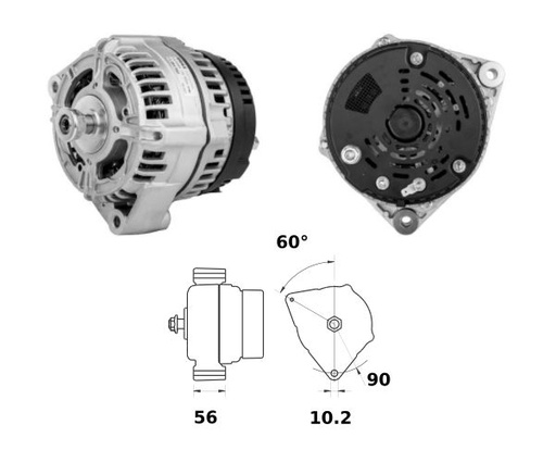 [ISKRIA1537] Alternator Mahle MG756  14V - 200 A