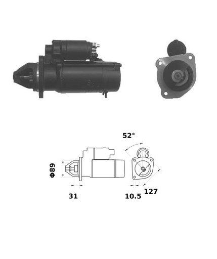 [ISKRIS0841] Starter Iskra  3,0 Kw - 12V - 9T