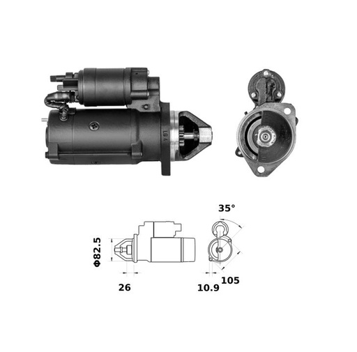 [ISKRIS1397] Démarreur Iskra  2,6 Kw - 12V - 9D
