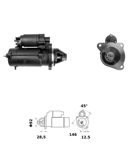 [ISKRIS1398] Reductiestarter Mahle MS145  3,4 Kw - 12V - 11T
