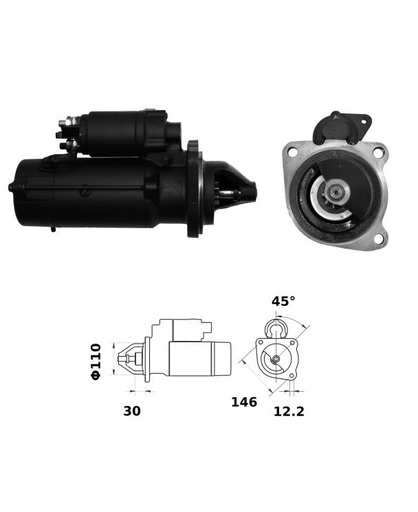 [ISKRIS1434] Reductiestarter Mahle MS176  4,0 Kw - 12V - 9T