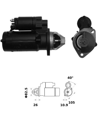 [ISKRIS1454] Démarreur Iskra  3,2 Kw - 12V - 9D