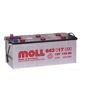 [MOLL643.17 A] Batterij gevuld 143AH - 513x223x223 - Plus links