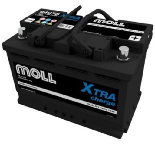 [MOLL84075] Batterij 75AH - 278x175x190 - Plus rechts (=574.12SMF)