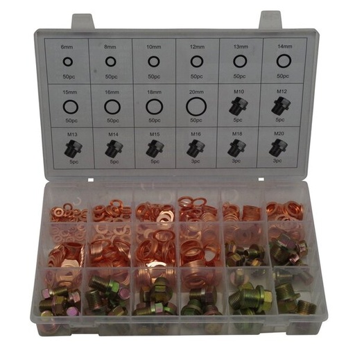 [PACAFD-0071] Assortiment carterpluggen en koperringen (534-delig)