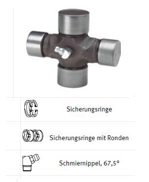 [WALT20.06.00] Kruis 24x61 - 22x76 met smeernippel centraal (67,5°)