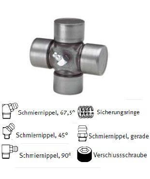 [WALT35.00.142] Kruis 32x76 met smeernippel centraal (0°-45°-67,5°-90°)