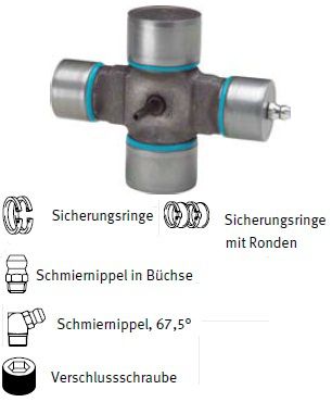 [WALT35.06.134] Kruis 32x76 - 27x94 met smeernippel lateraal en smeerbuisje - serie P