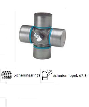 [WALT36.00.03] Kruis 36x89 met smeernippel centraal (67,5°) - serie P