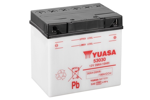 [YUAS53030] Batterij 12V - 30AH - 186x130x171 Plus rechts (droog)