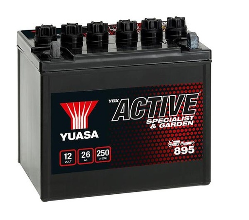 [YUAS895] Batterij gevuld 12V-26AH - 187x127x181 (+ rechts) 