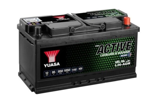 [YUASL36-AGM] Batterij met zuur - 95AH - 353x175x190