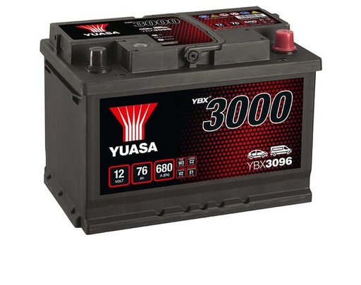 [YUASYBX3096] Batterij 12V - 76AH - 278x175x190 - Plus Rechts