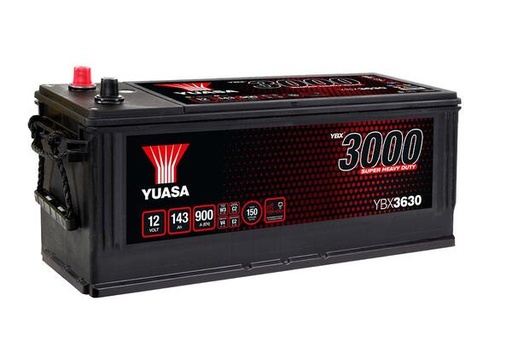 [YUASYBX3630] Batterij 12V - 143AH - 513x189x223 met boordrand