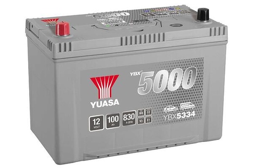 [YUASYBX5334] Batterij 12V - 100AH - 304x173x225 - Plus links