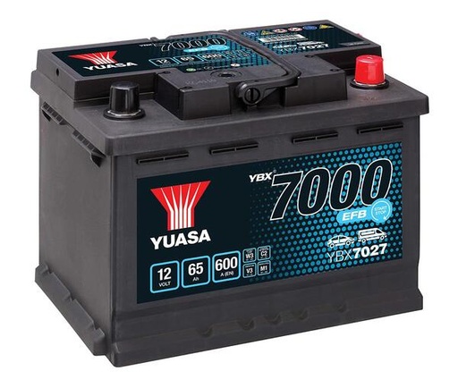 [YUASYBX7027] Batterij 12V EFB - 65AH - 243x175x190