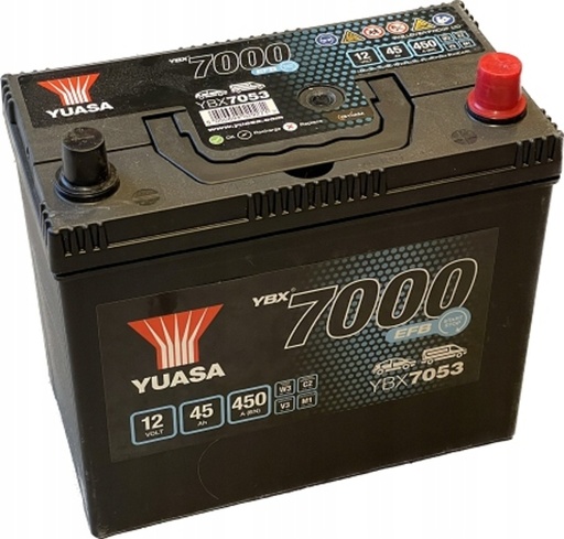 [YUASYBX7053] Batterij 12V EFB - 45AH - 238x128x227