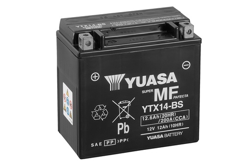 [YUASYTX14-BS] Batterij 12V 12,6Ah 150x87x145