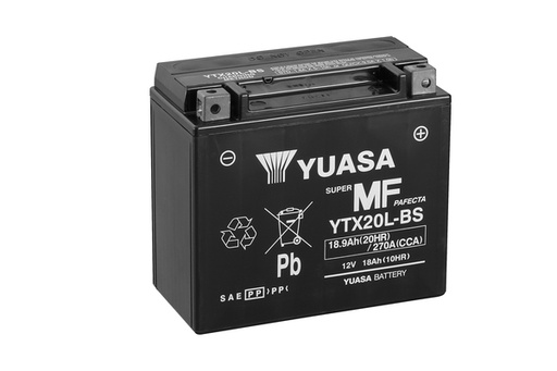 [YUASYTX20L-BS] Batterij 12v 19Ah 175x87x155