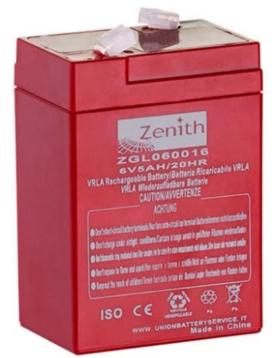 [ZENIZGL060016] Batterij AGM  6V - 5AH - 70x47x100mm