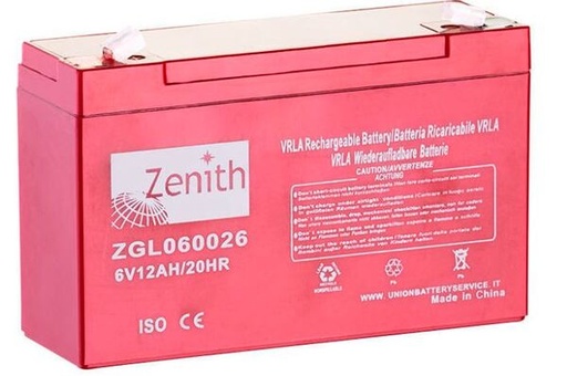 [ZENIZGL060026] Batterie AGM  6V - 12AH - 150x50x93mm