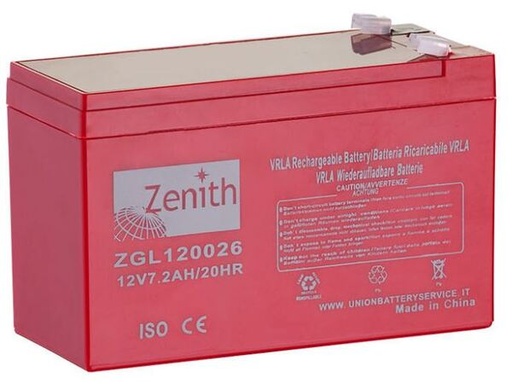 [ZENIZGL120026] Batterie AGM 12V - 7,2AH - 151x65x94mm