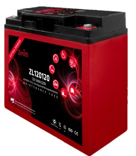 [ZENIZL120120] Bat.deep-cycle 12V-24AH  181x77x167mm