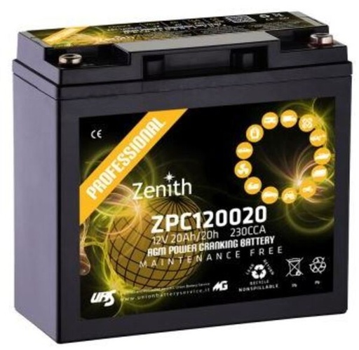 [ZENIZPC120020] Batterij  12V 20A - 181x77x167